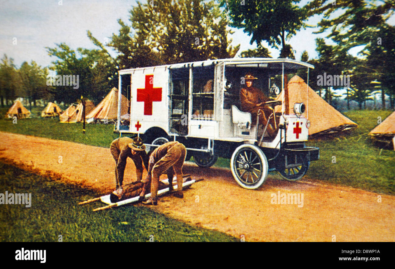 Photographie en couleur de l'hôpital de campagne de l'armée des États-Unis pendant la Première Guerre mondiale Banque D'Images
