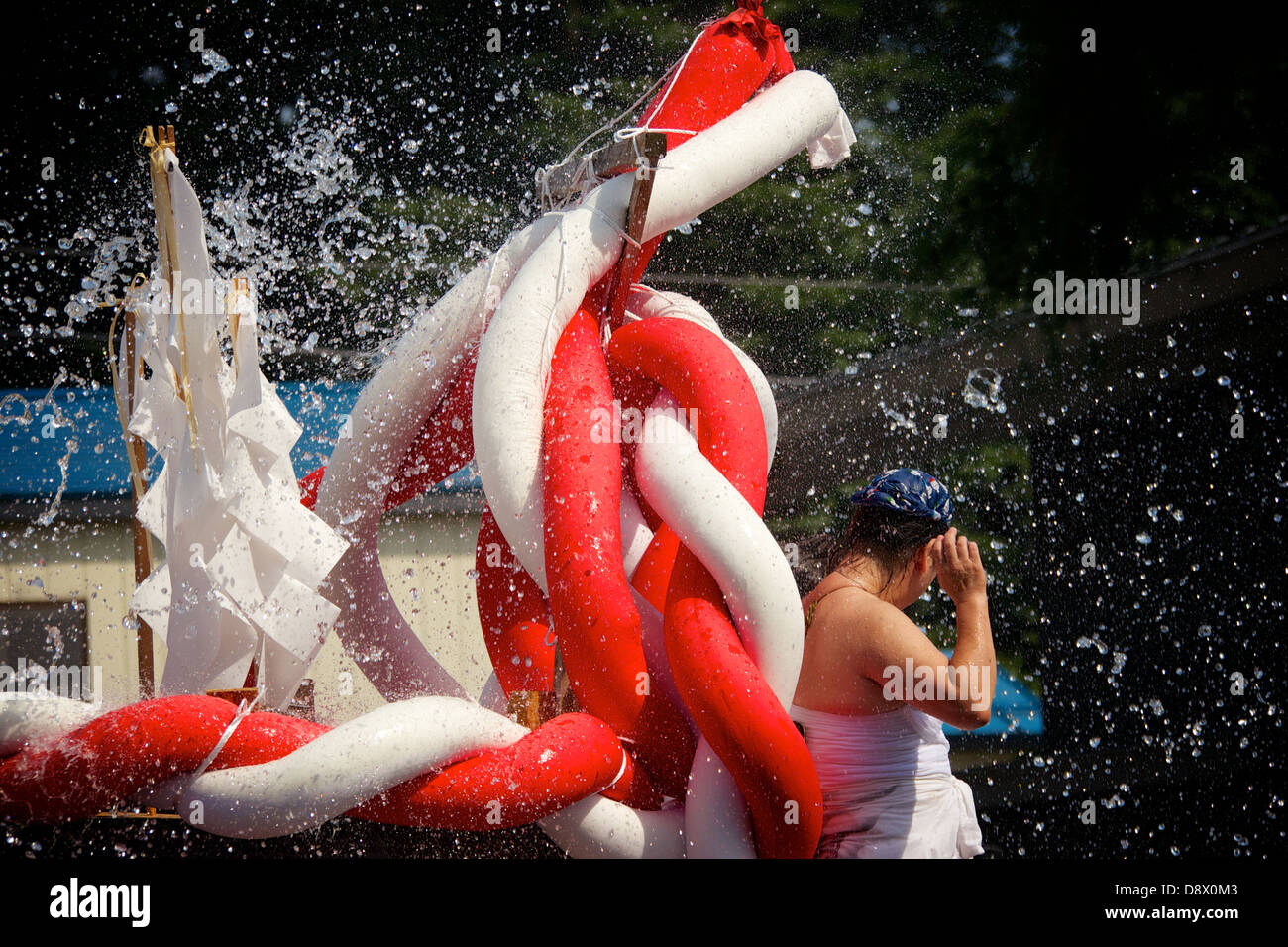 Shimizu Fête de l'eau à Misato La préfecture d'Akita au Japon durant l'été Banque D'Images