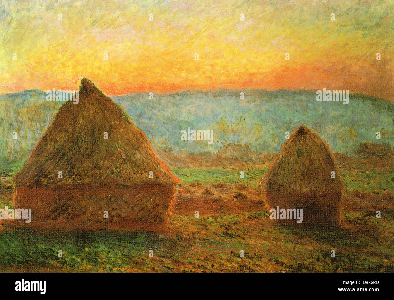 Les meules (ch. 1890) par Claude Monet, peintre impressionniste - éditorial uniquement. Banque D'Images
