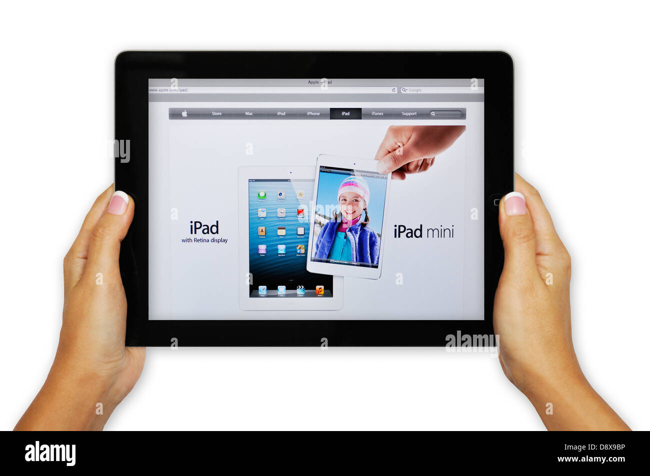 Site web de l'Apple Store sur iPad - iOS 6, le système d'exploitation mobile d'Apple Inc. Banque D'Images