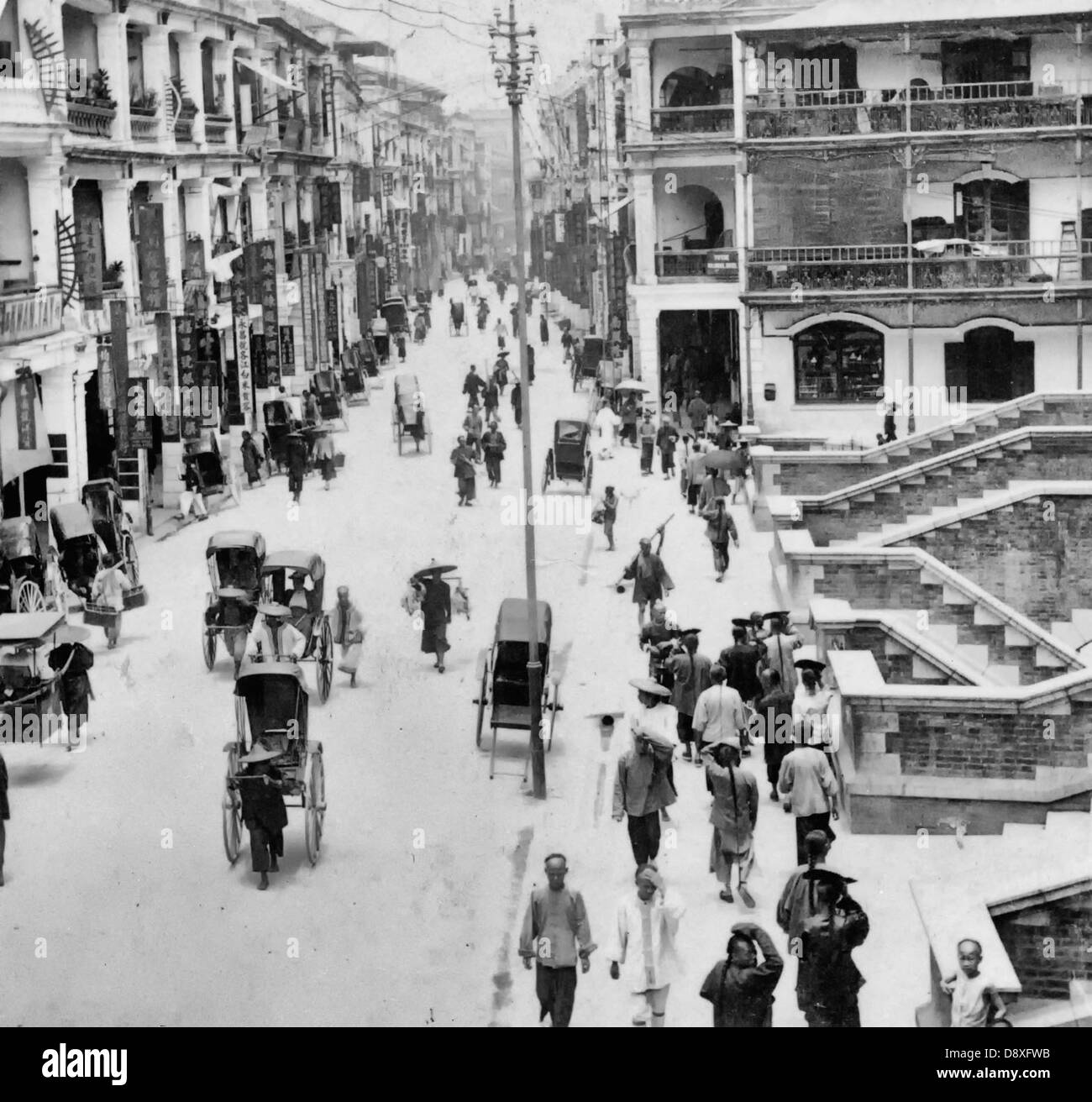 Queen Street, Hong Kong, Chine, vers 1896 Banque D'Images