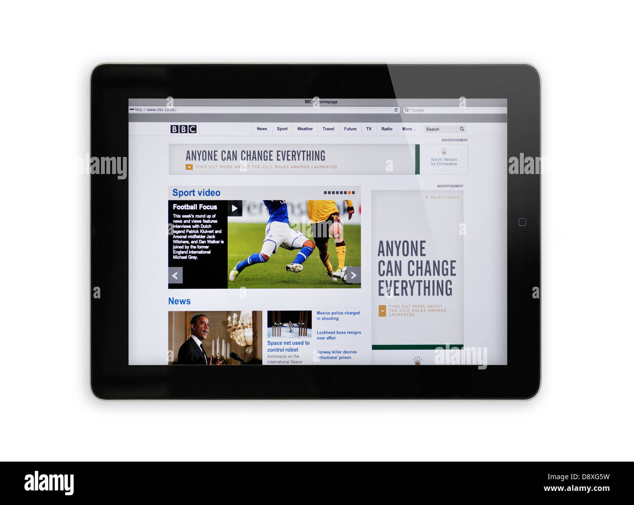 BBC Sports site sur iPad - actualités sportives en ligne Banque D'Images