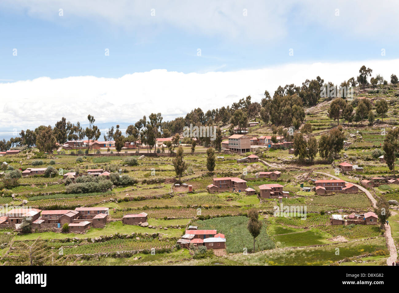 L'île de Taquile, Lac Titicaca, Pérou Banque D'Images