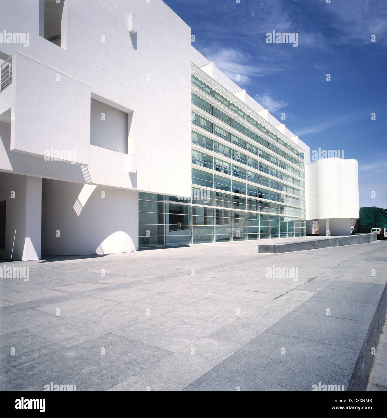 Façade du musée MACBA afficher. Richard Meyer Architecture à Barcelone, Espagne Banque D'Images