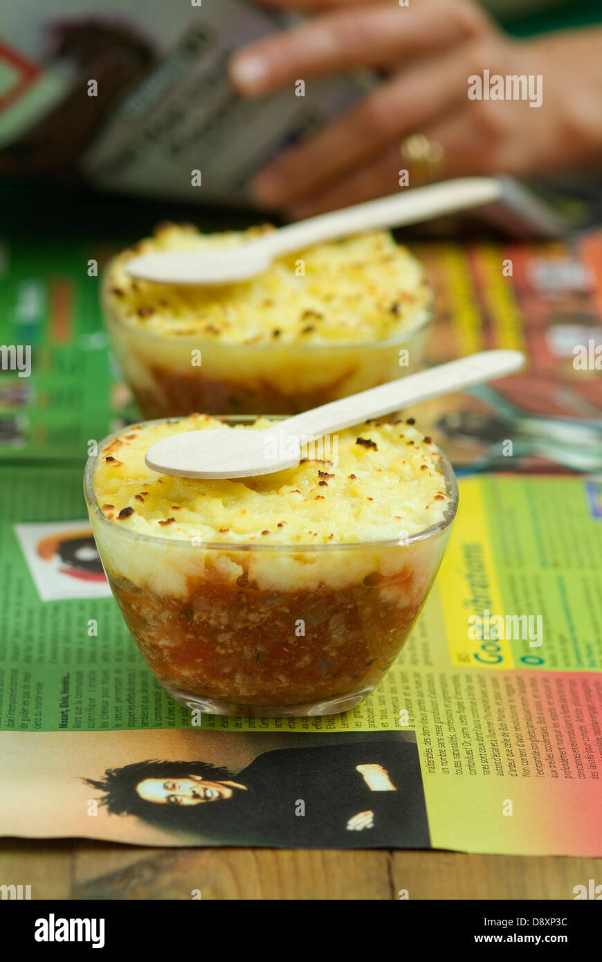 Parmentier de boeuf et tomate Banque D'Images