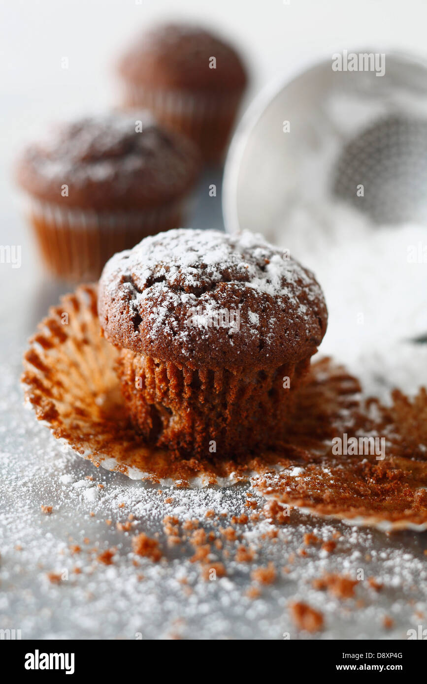 Muffin au chocolat Banque D'Images