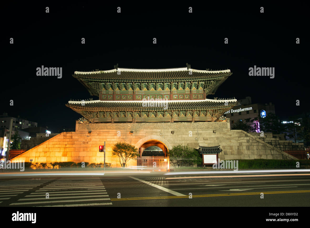 Porte dongdaemun monument à Séoul en Corée du Sud pendant la nuit Banque D'Images