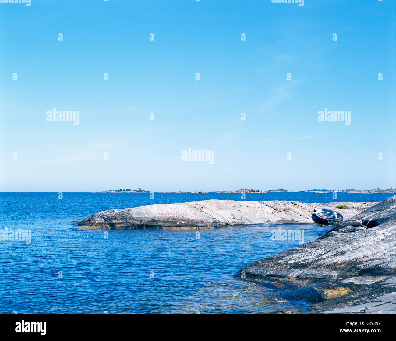 L'archipel de Stockholm en falaises. Banque D'Images