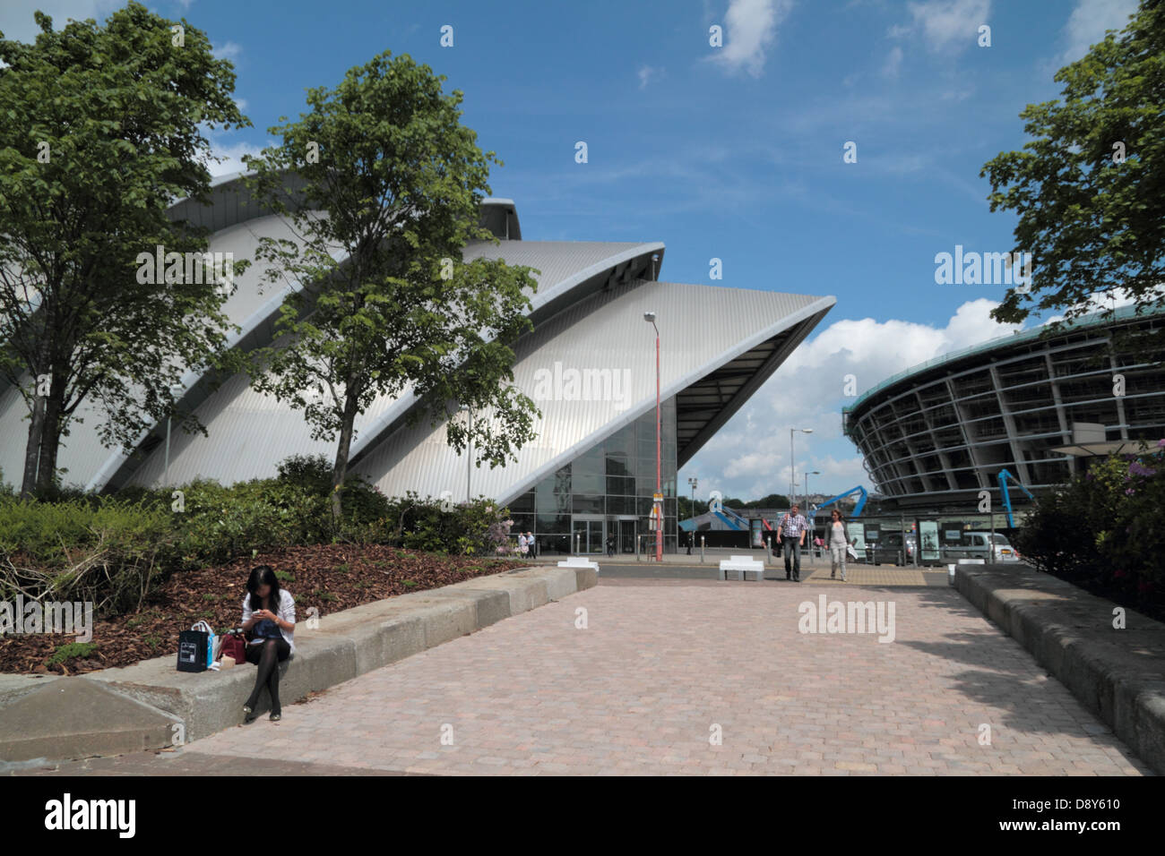 Port de Glasgow, Waterside, Clyde, Clyde Auditorium, Arc, SECC, Science Centre Crowne Plaza. Banque D'Images