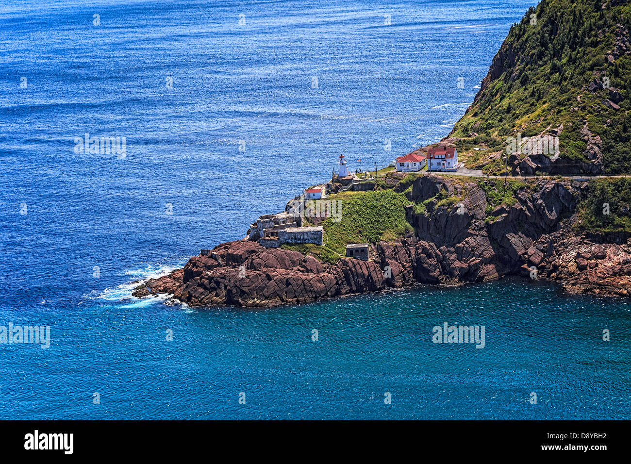 Le Fort Amherst phare, sur le côté sud de port de St John's, Terre-Neuve et Labrador, Canada. Banque D'Images