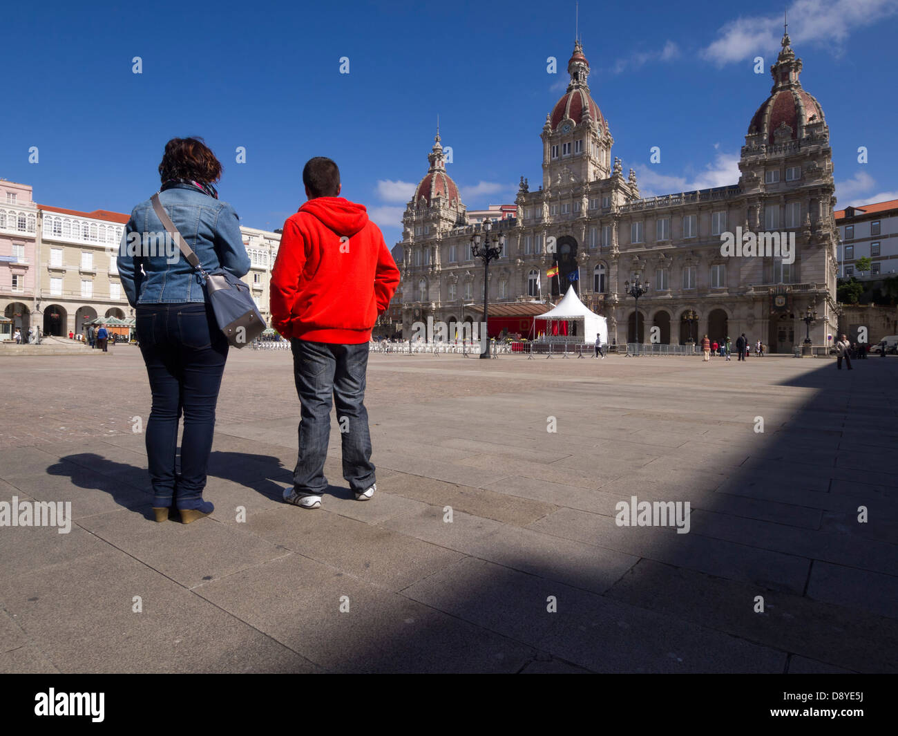 Ayuntamento (mairie) Bâtiment à la place de Maria Pita, La Corogne, Galice, Espagne, Europe Banque D'Images