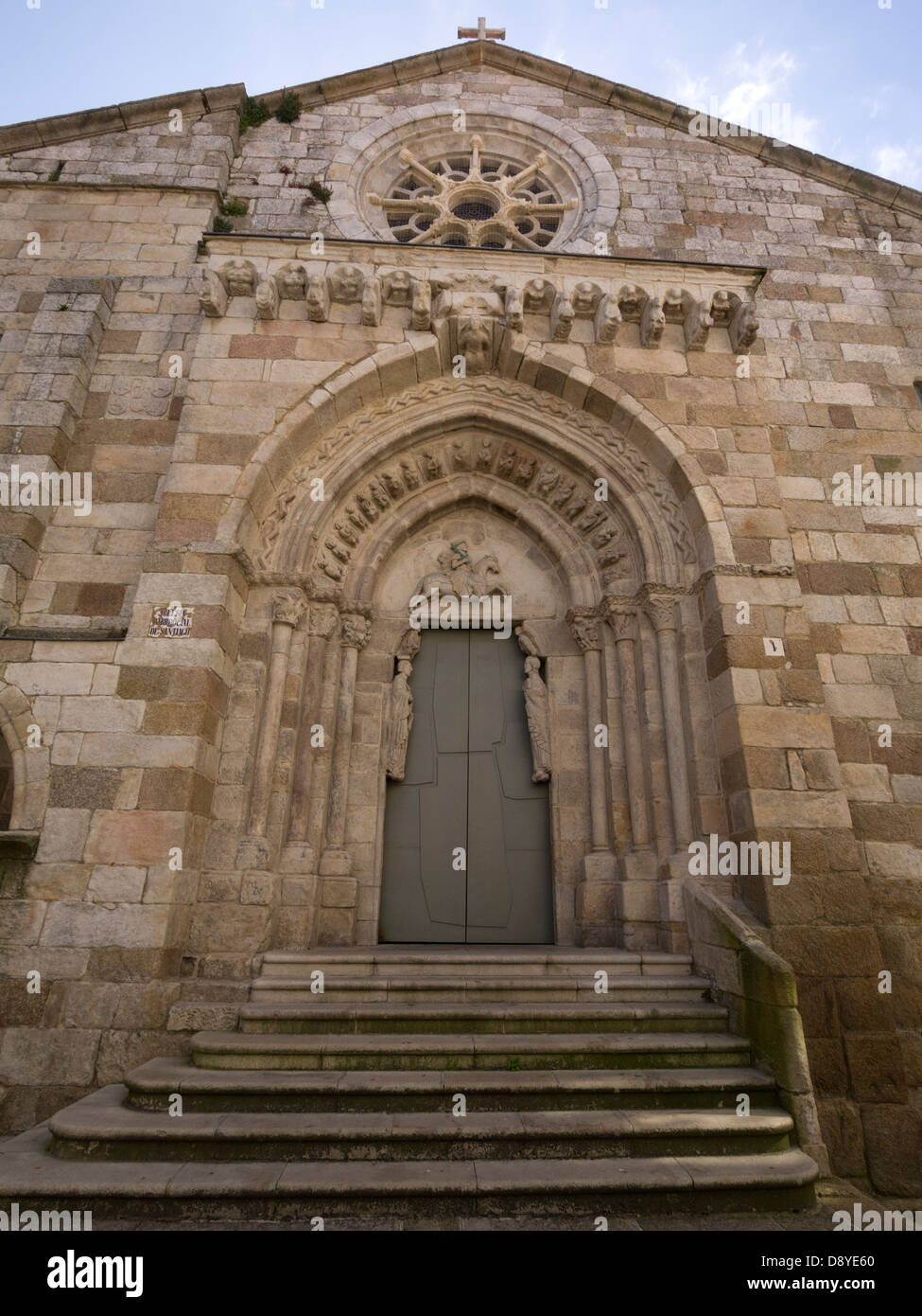 Façade de l'église Igreja de Santiago, la Coruna, Espagne Banque D'Images