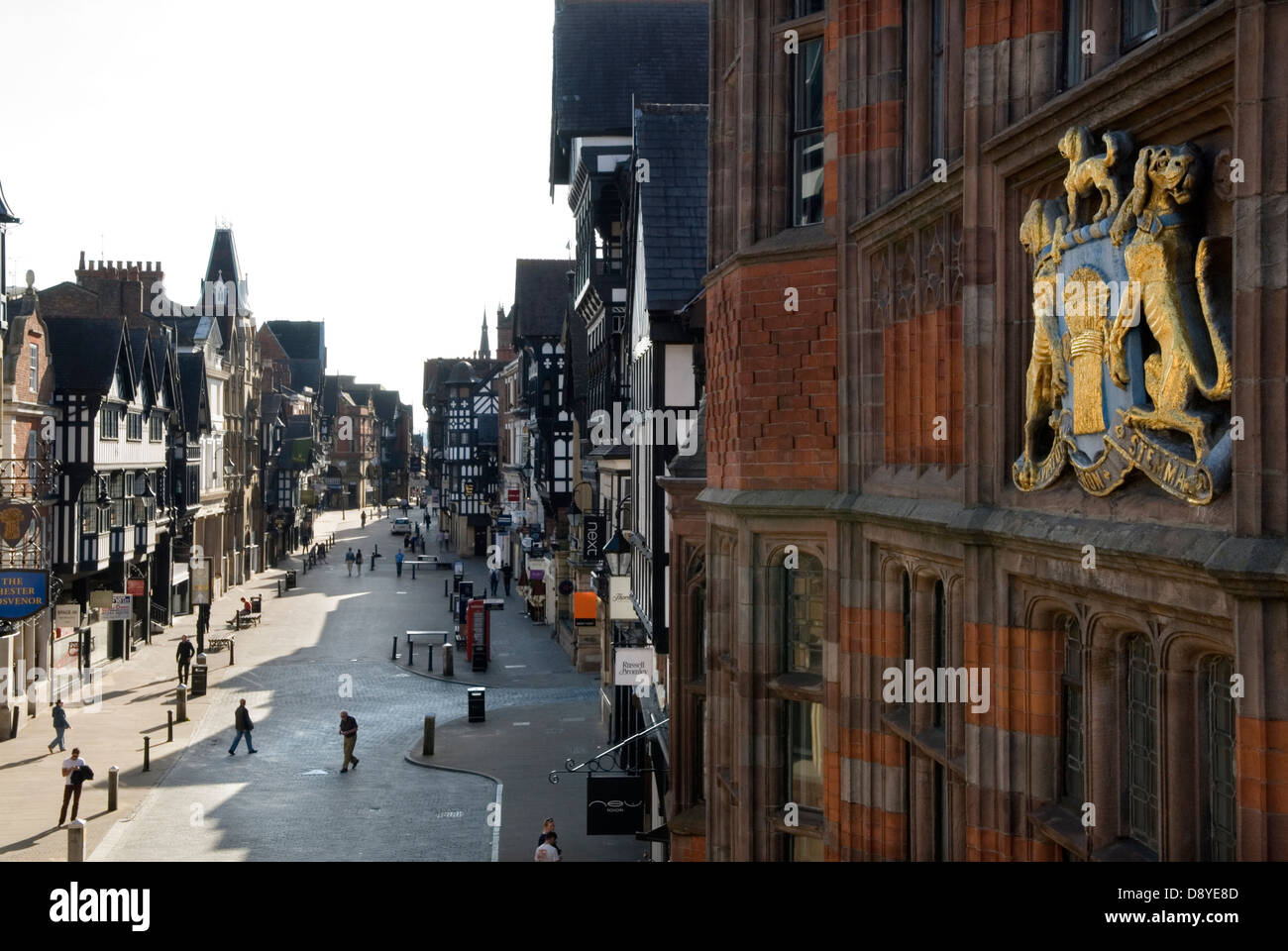 Les armoiries de la famille Grosvenor sont également appelées armoiries Westminster, sur la banque HSBC. Eastgate Street. Chester Cheshire Royaume-Uni années 2010 2013 Angleterre HOMER SYKES Banque D'Images