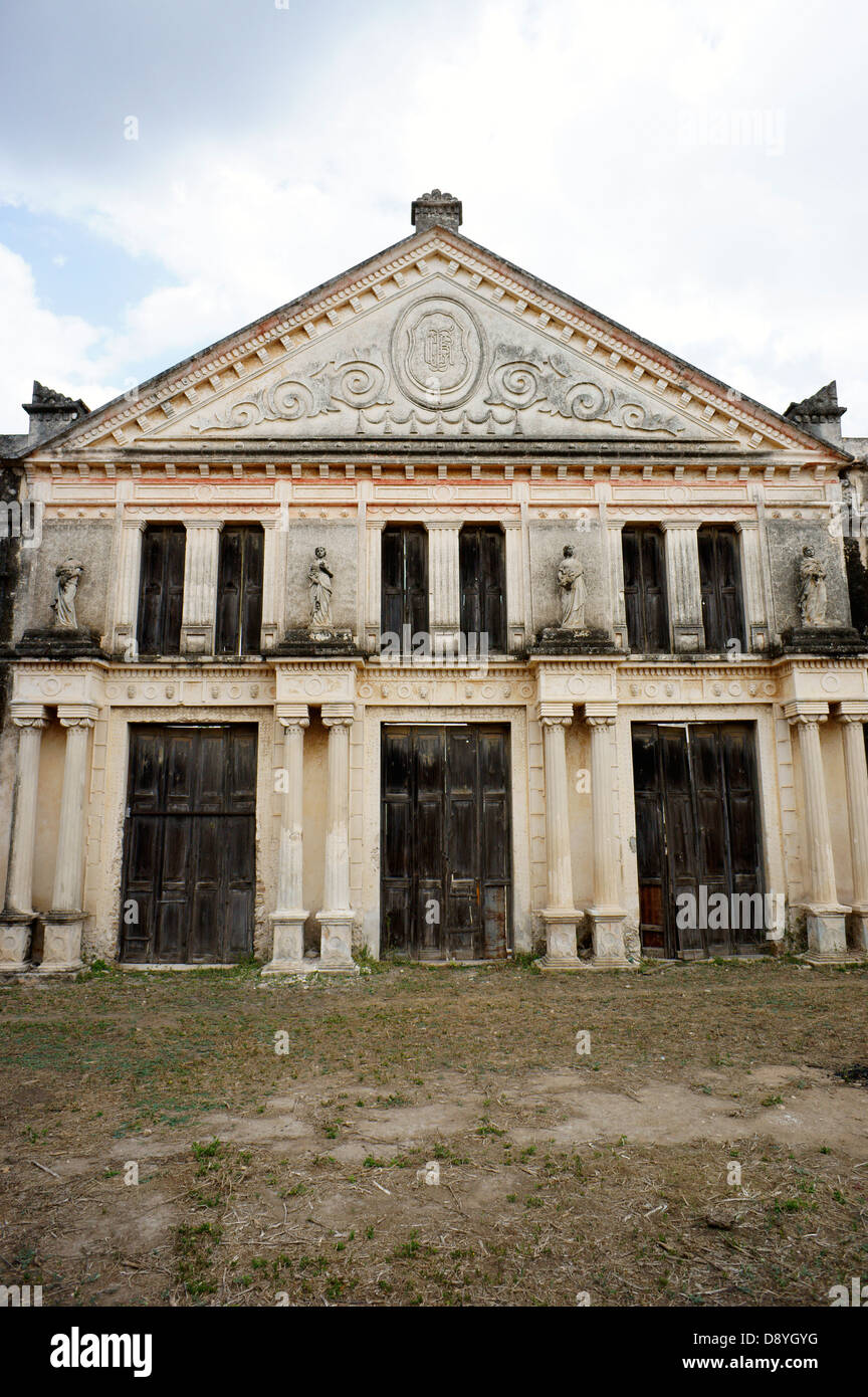 De style néo-classique à l'Hacienda Yaxcopoil entrepôt de henequen, Yucatan, Mexique Banque D'Images