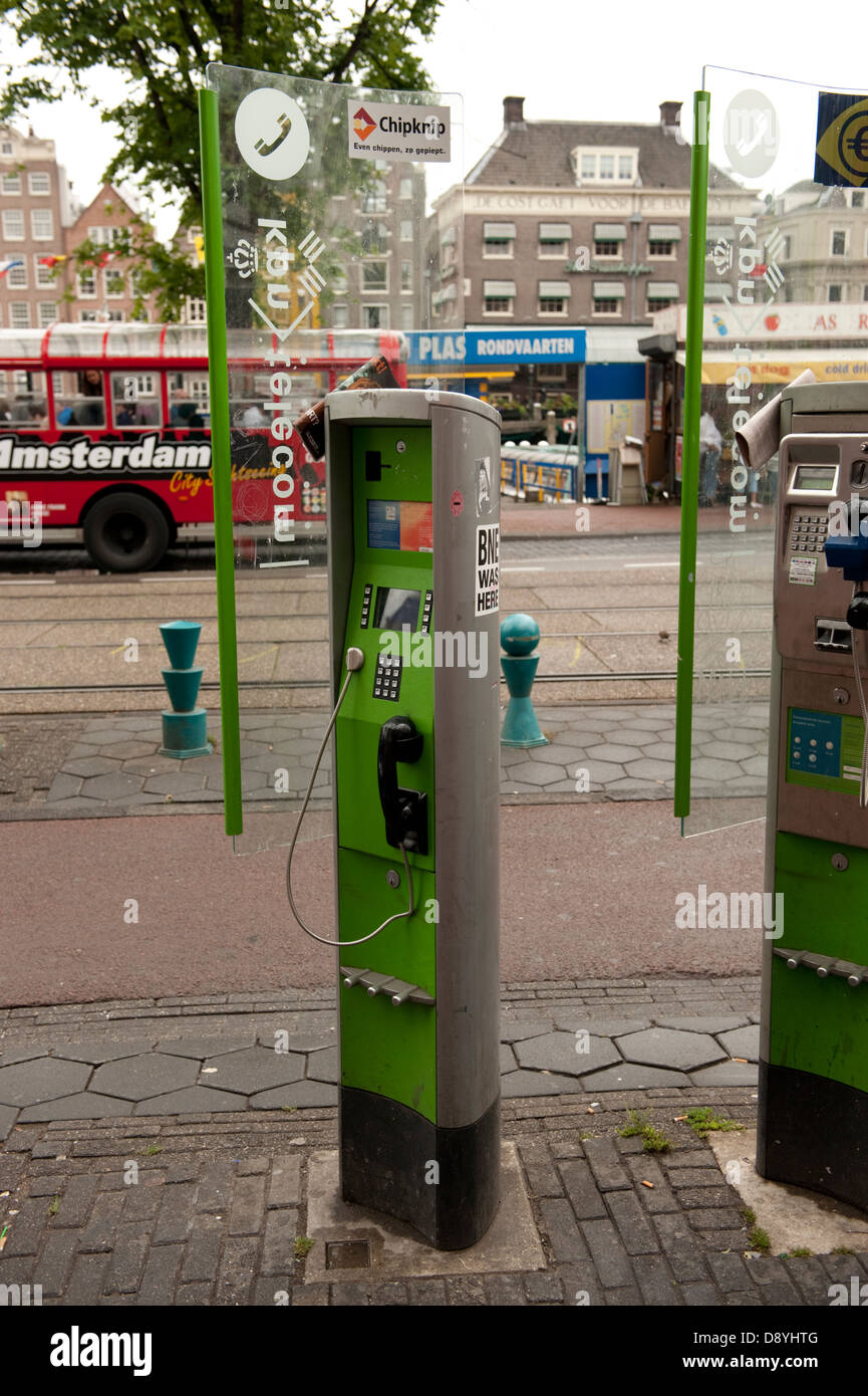 KPN Telecom Cabine téléphonique Téléphone Amsterdam Hollande Pays-bas  Europe Photo Stock - Alamy