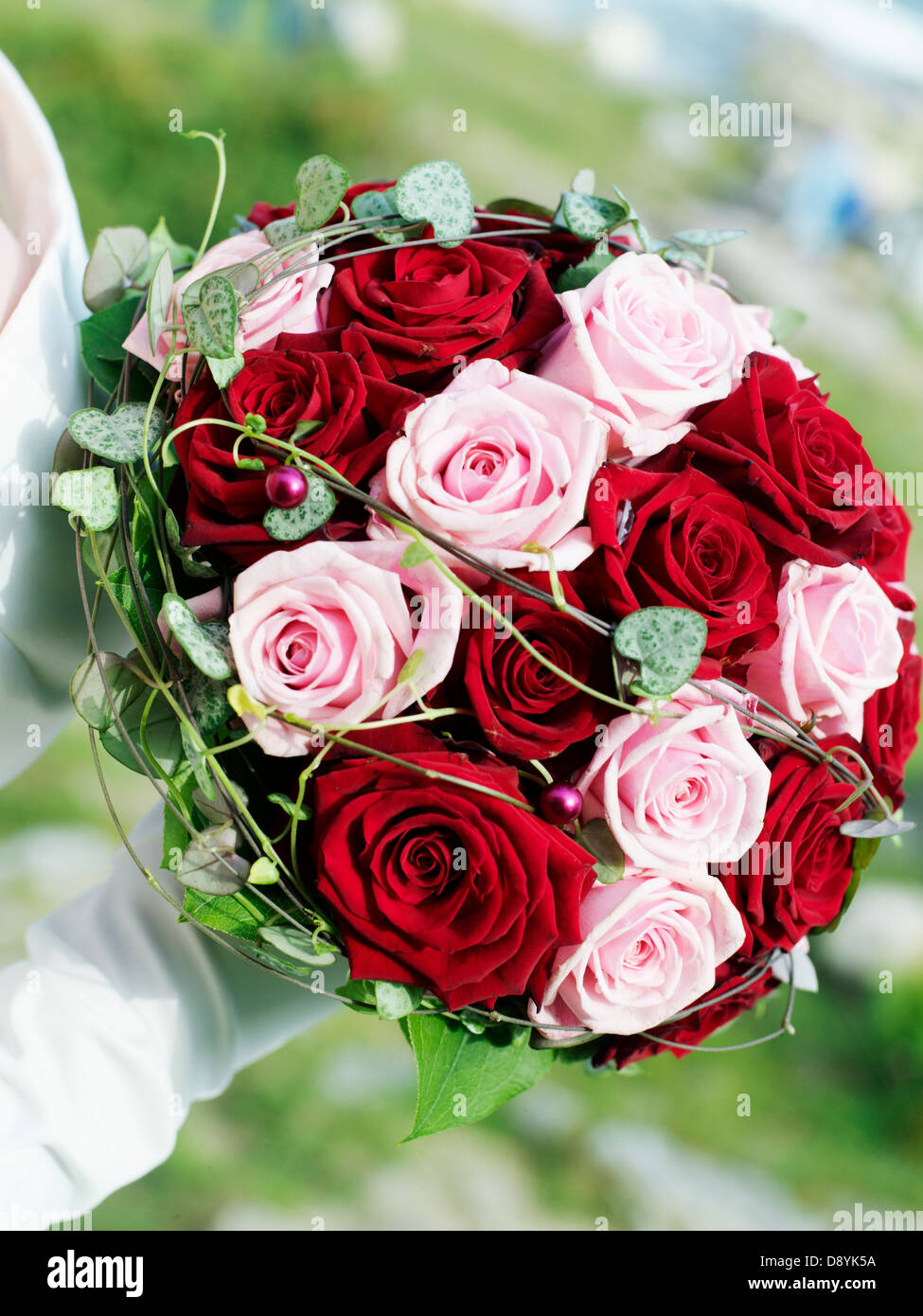 Un bouquet de mariée, close-up, en Suède. Banque D'Images