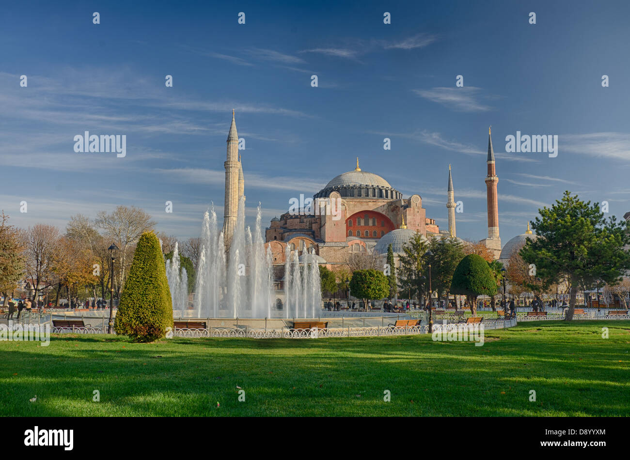 La mosquée Sainte-Sophie d'Istanbul à la lumière du soleil levant Banque D'Images