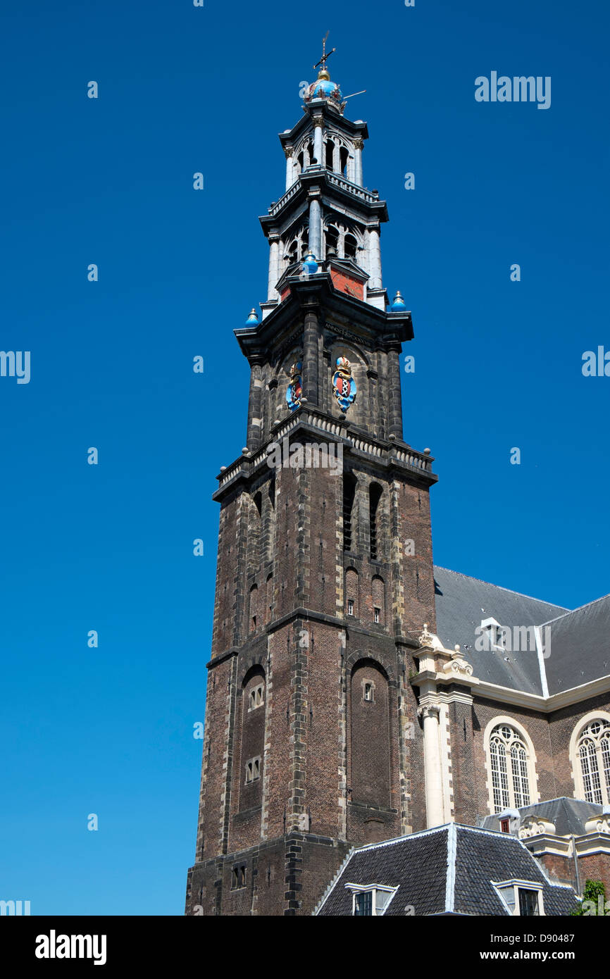 Pays-bas, Amsterdam, Westerkerk Tower Banque D'Images