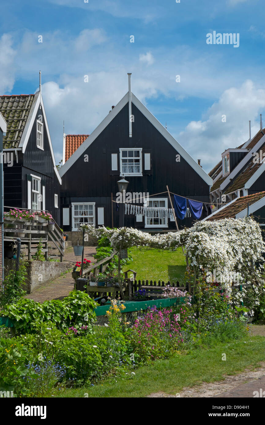 Aux Pays-Bas. Marken, maisons traditionnelles néerlandaises Banque D'Images