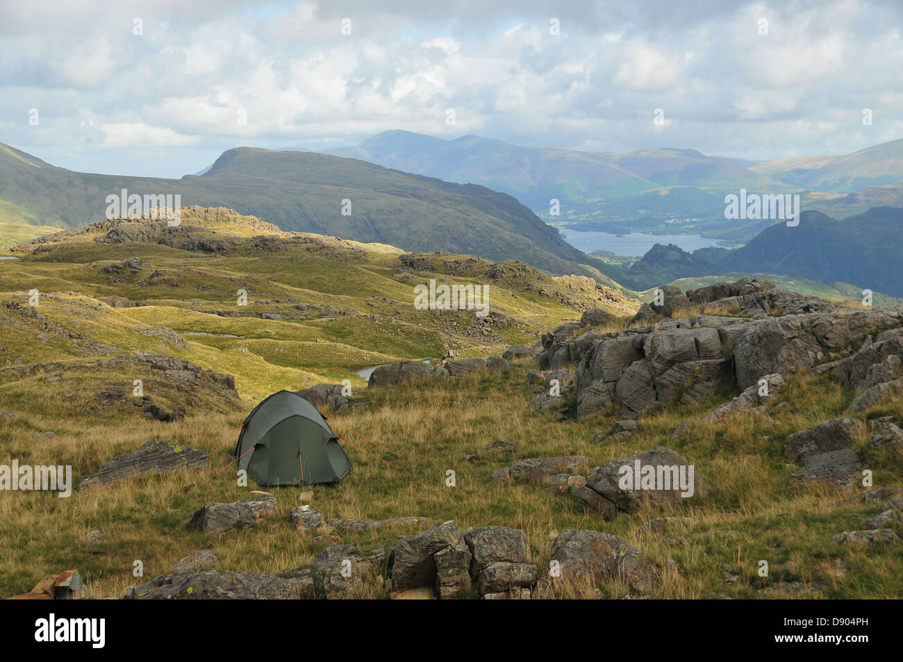 Camping sauvage dans le Lake District, Cumbria. UK Banque D'Images