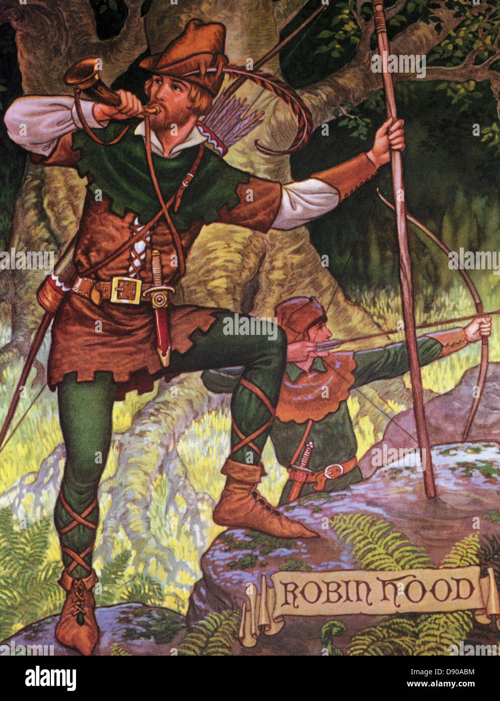 Folklore britannique Robin des bois héros d'un livre 1930 Banque D'Images