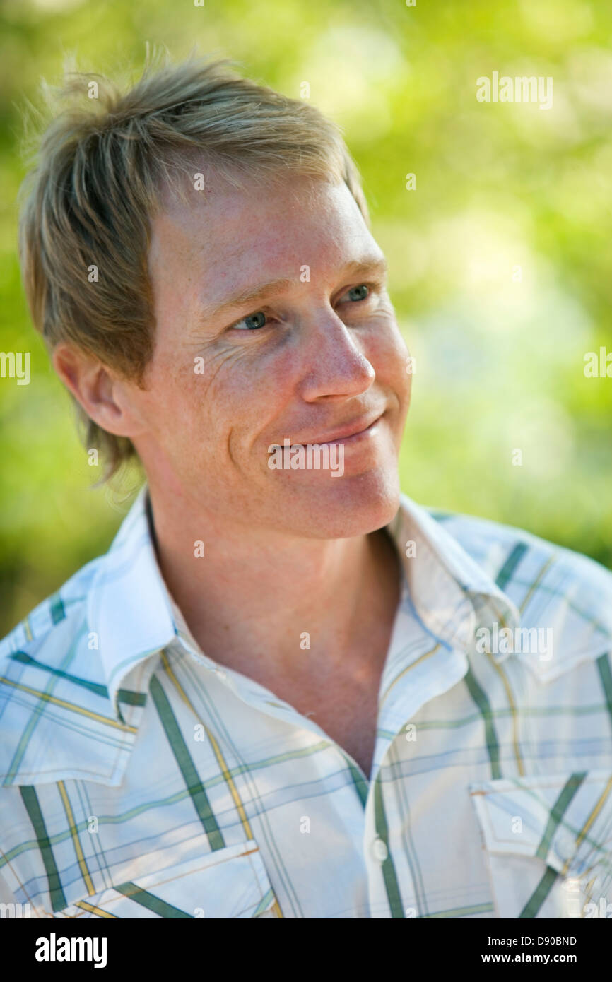 Portrait d'un homme scandinave, Fejan, archipel de Stockholm, Suède. Banque D'Images