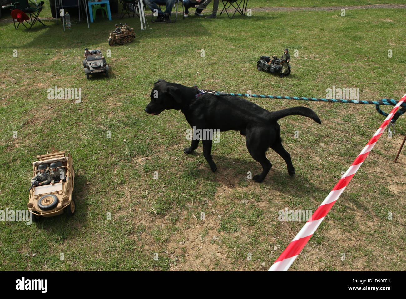 Des modèles réduits participent à la reconstitution de la bataille des Ardennes de 1944 à Orechov, près de Brno, en République tchèque. La bataille des Ardennes en décembre 1944 fut une importante offensive allemande lancée par les Ardennes en Belgique et en France sur le front occidental vers la fin de la Seconde Guerre mondiale Banque D'Images