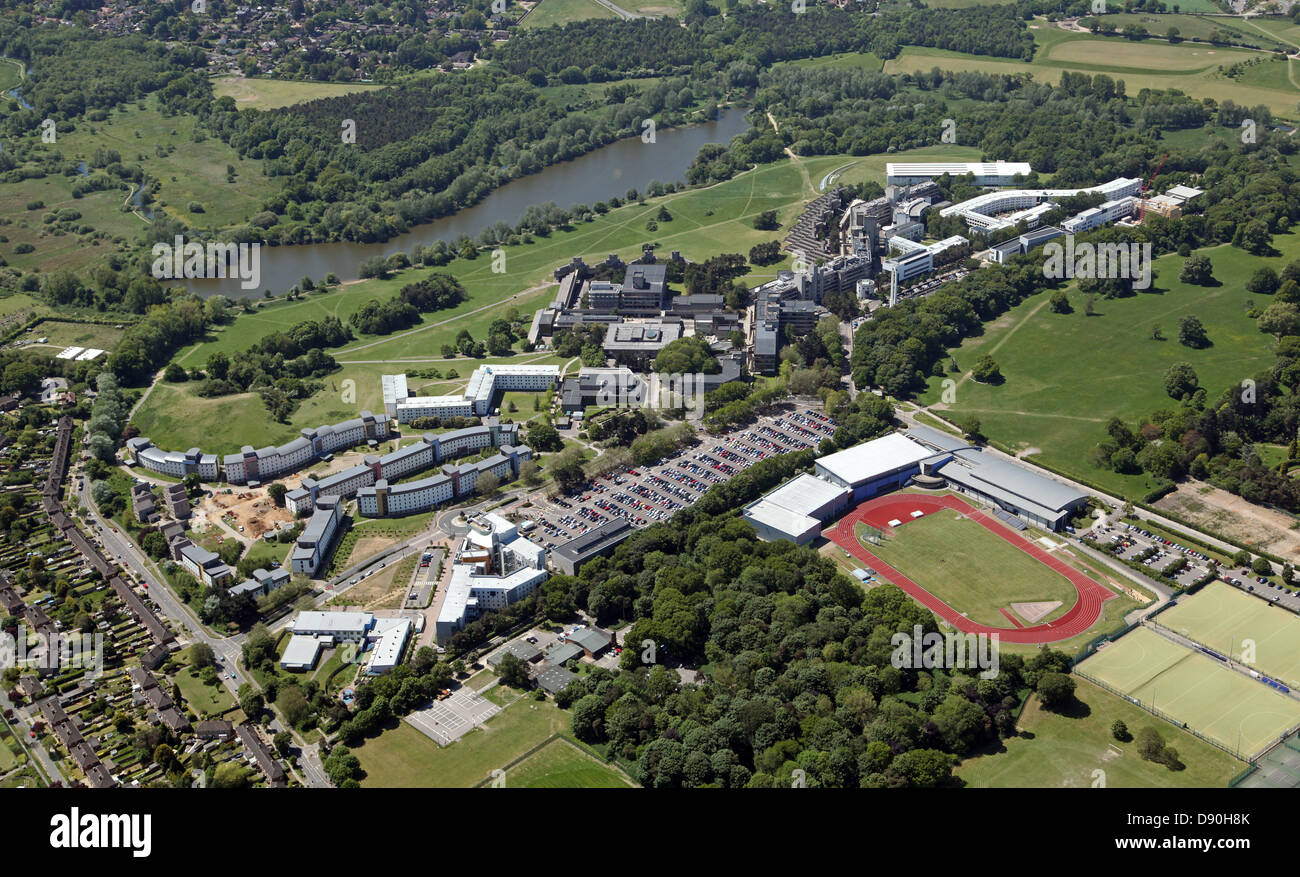 Vue aérienne de l'Université d'East Anglia, UEA, Norwich Banque D'Images