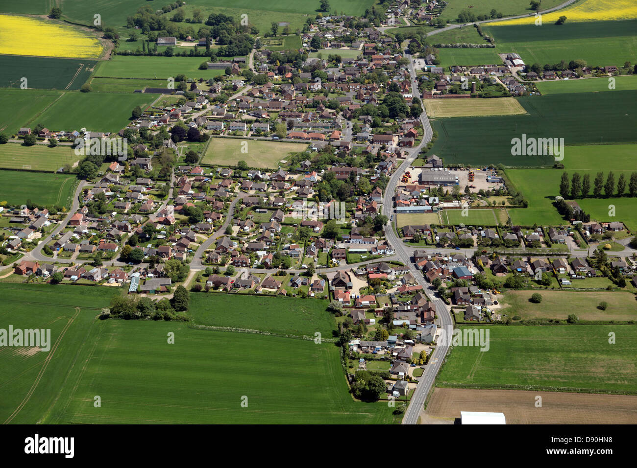 Vue aérienne de Mareham-le-Fen dans le Lincolnshire Banque D'Images