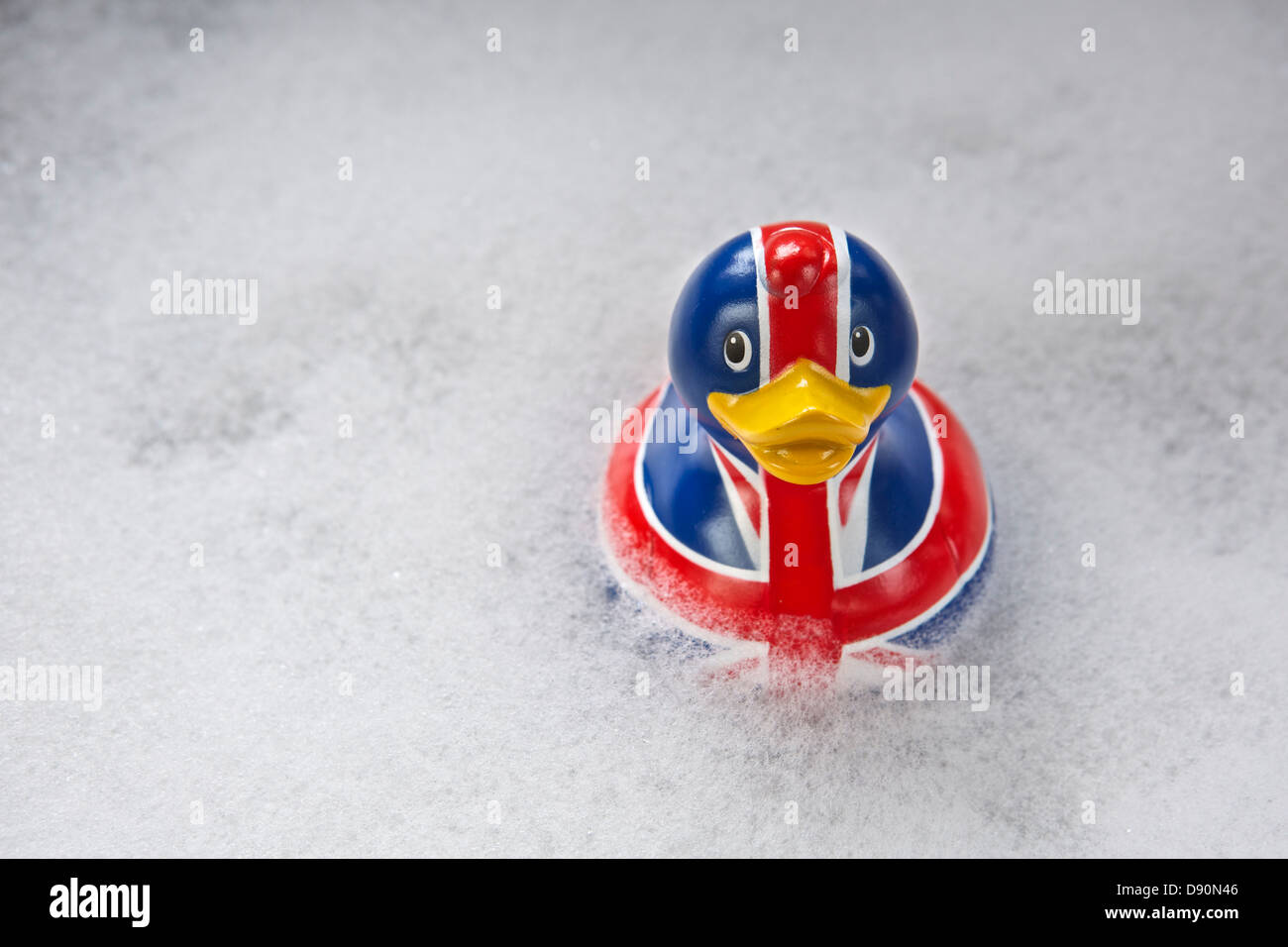 Union Jack Rubber Duck - Great British Bubble Bath Time Theme Banque D'Images