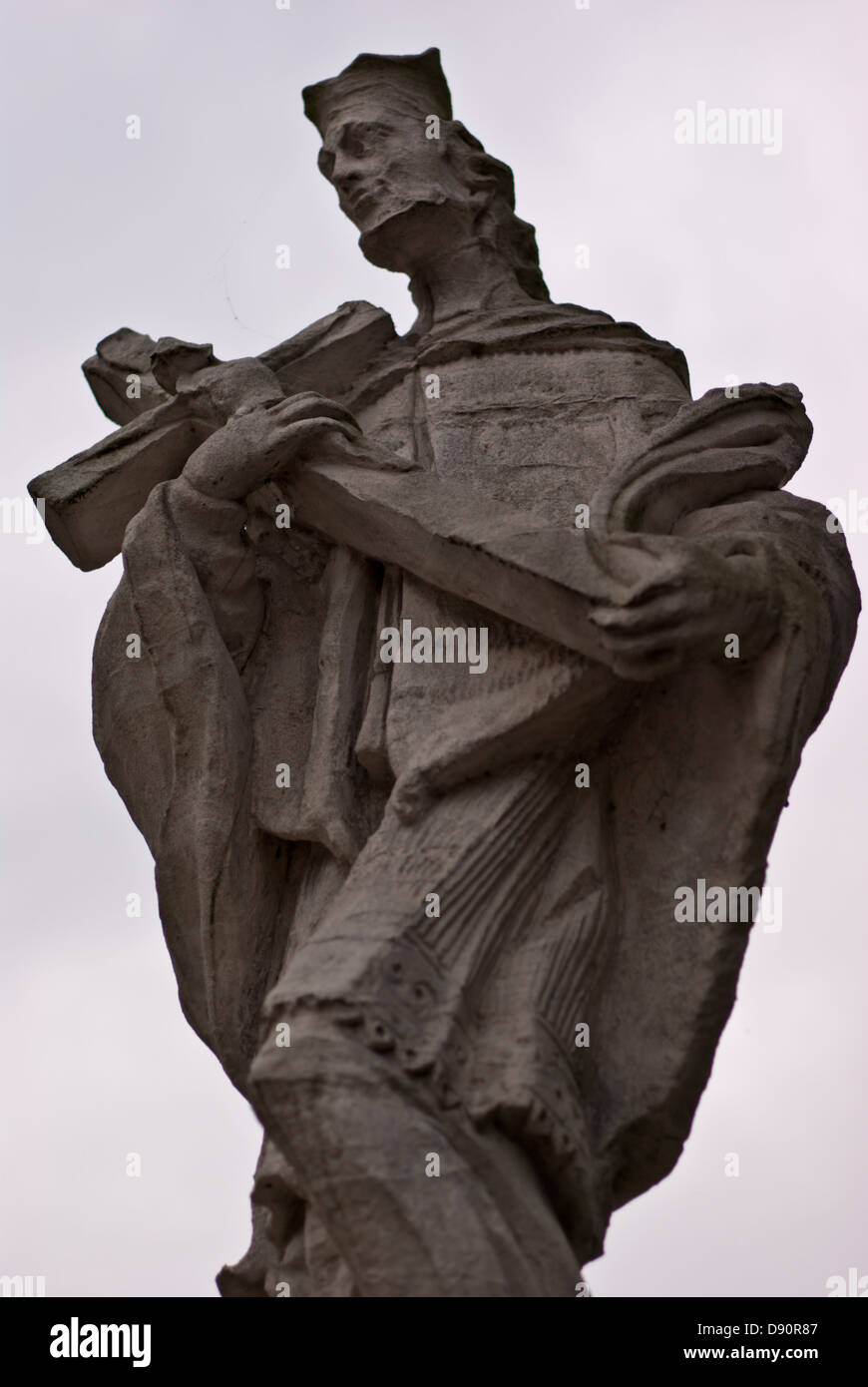 Statue de saint Jean Nepomucene (1749) dans le village Gierczyce, Małopolska, Pologne Banque D'Images