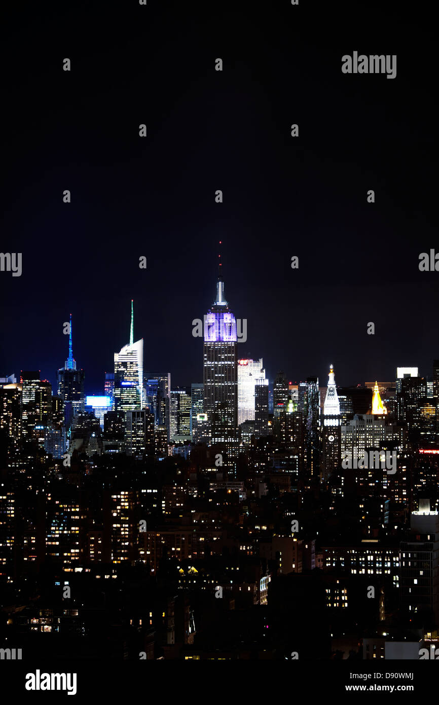 Manhattan, Midtown Manhattan, midtown from south, Empire State Building et Chrysler Building Banque D'Images
