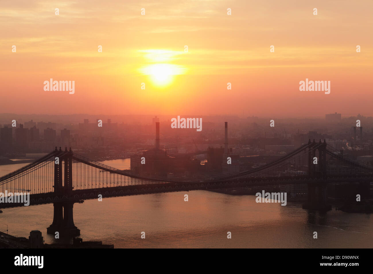 Pont de Manhattan à l'aube, tourné à partir de Manhattan Banque D'Images