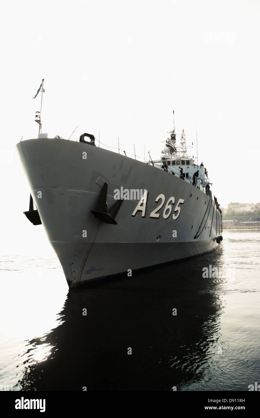 Un navire de guerre suédois. Banque D'Images