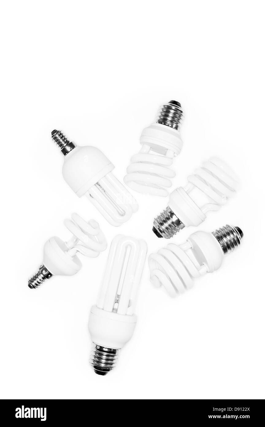 Studio shot de lampes fluorescentes compactes Banque D'Images