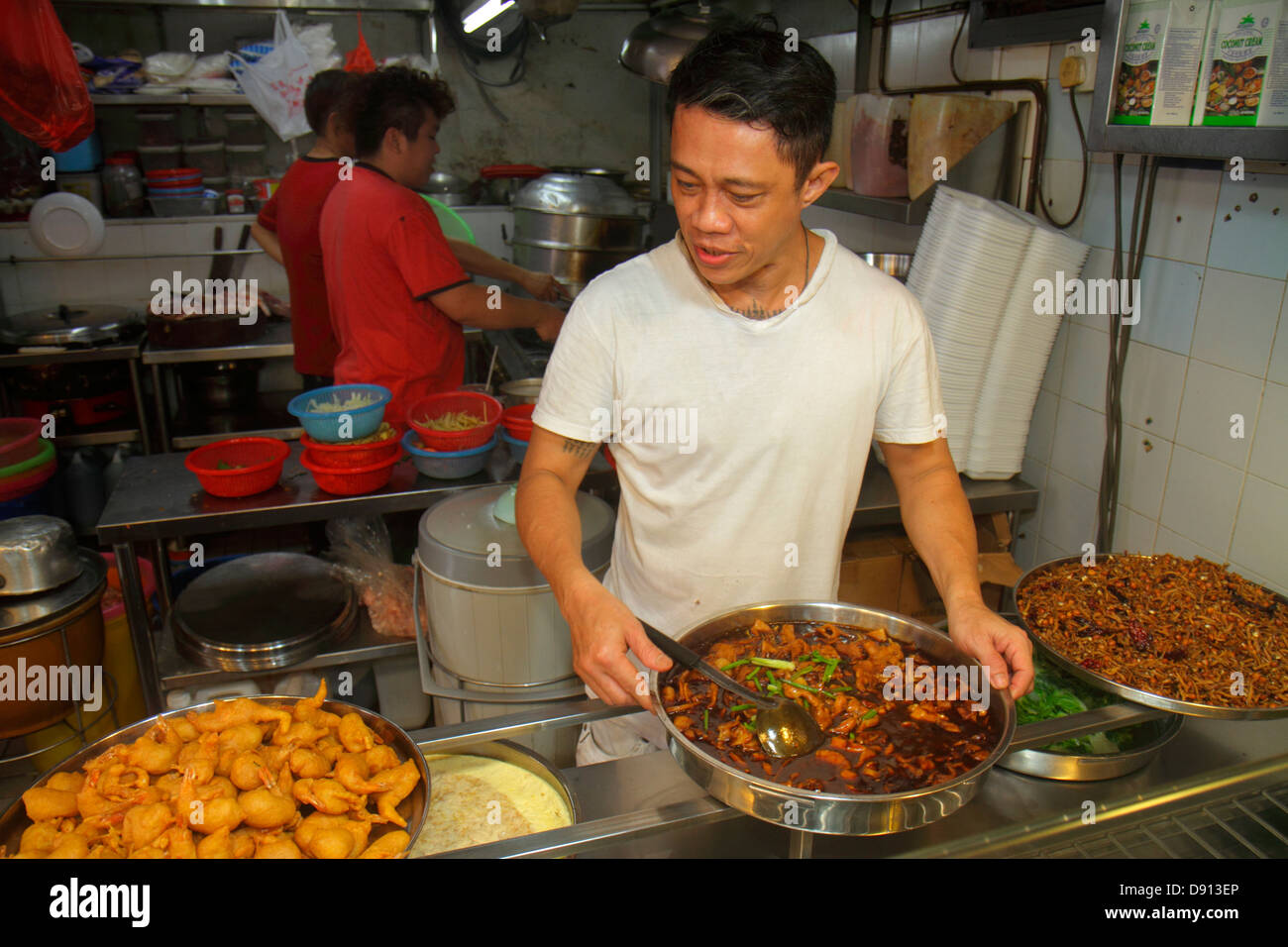 Singapour, Jalan Besar, Lavender Food Center, centre, cour, restaurant restaurants repas manger dehors café cafés bistrot, ethnique, asiatique ethnie imm Banque D'Images