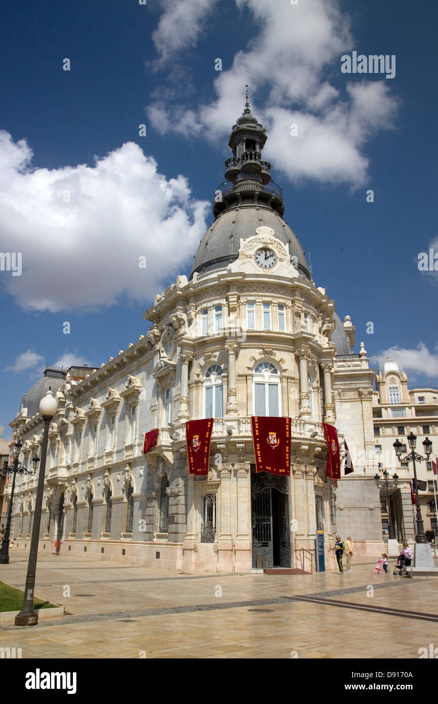 L'Hôtel de ville de Cartagena, Murcia, Espagne. Banque D'Images