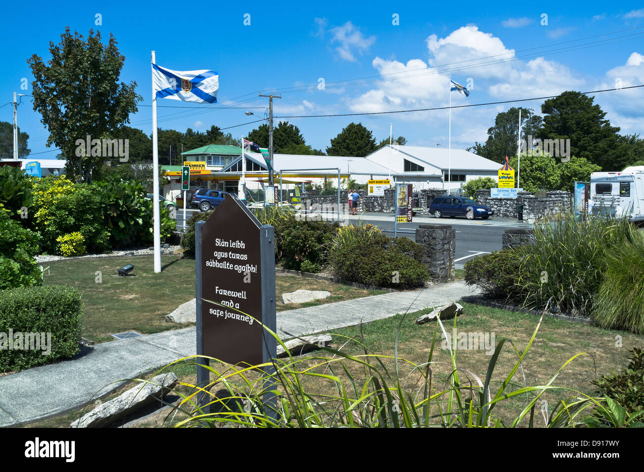 Dh Caledonian Park WAIPU Nouvelle-zélande gaélique écossais museum sign Banque D'Images