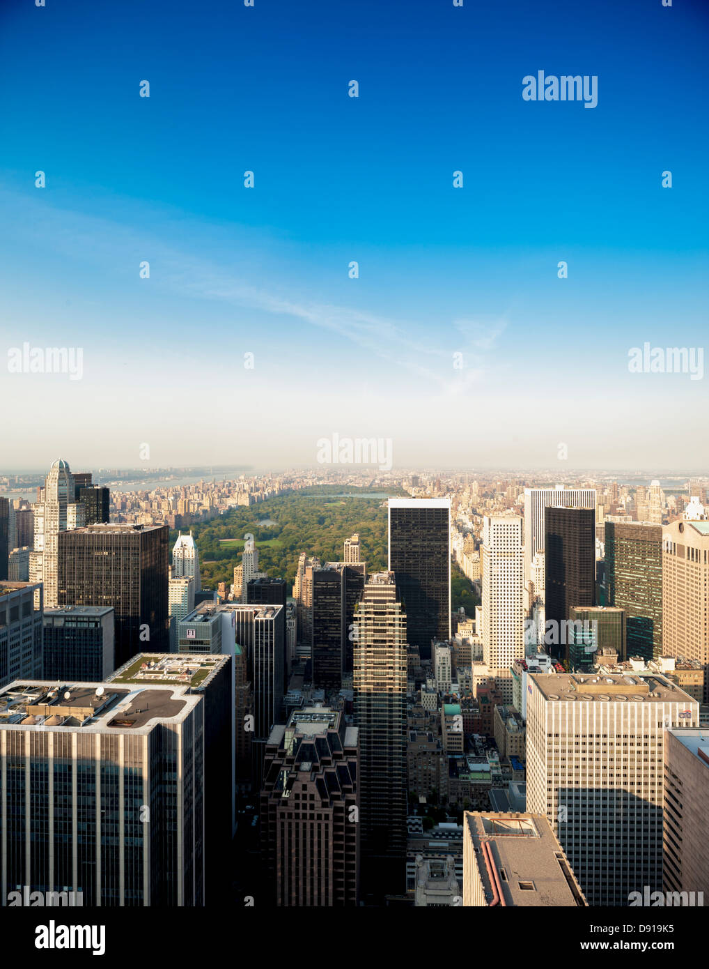 Vue aérienne de la ville de New York - vers le nord Banque D'Images