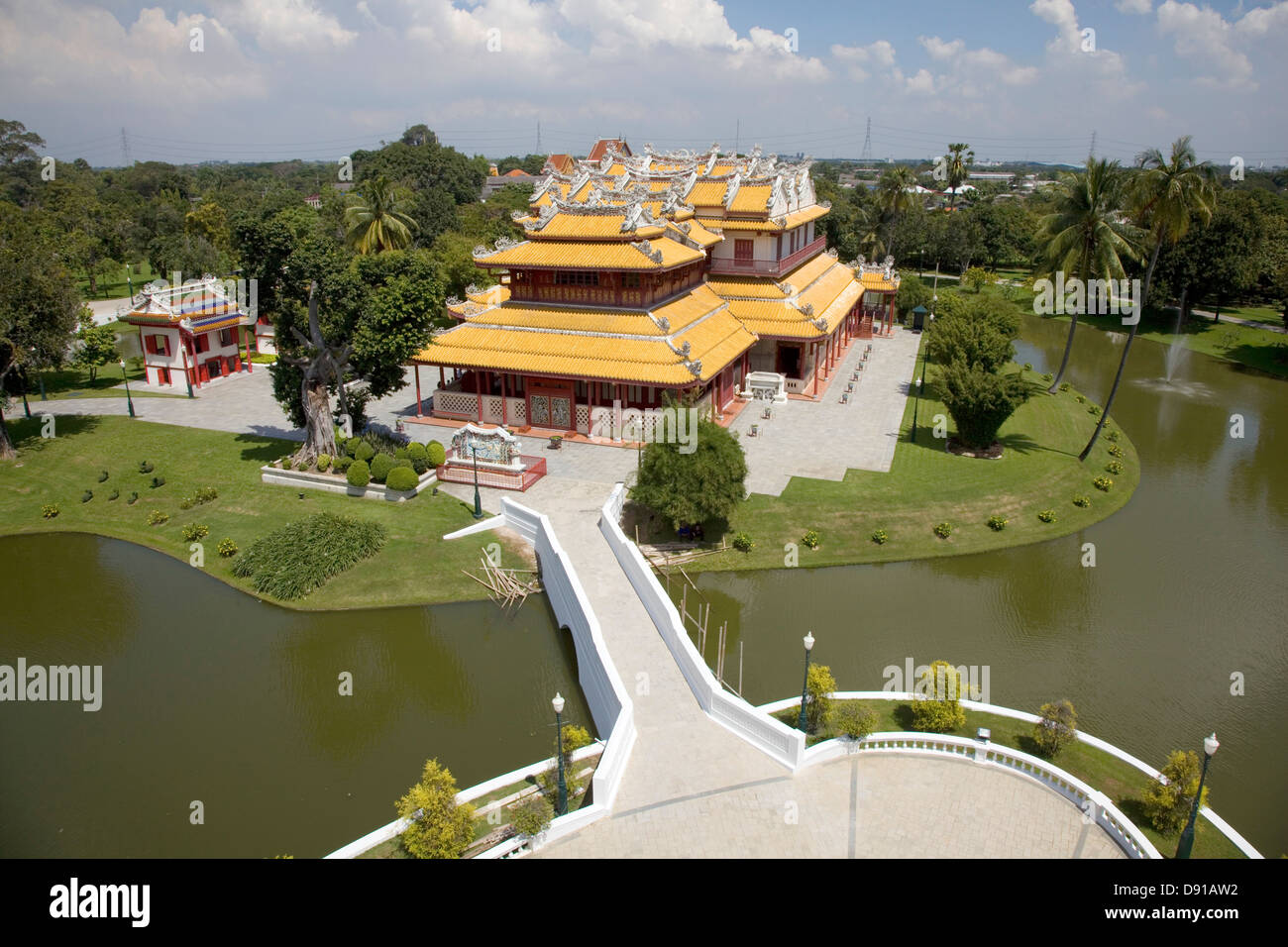 Wehart Chamrunt ou lumière céleste au Bang Pa-In Palace qui est aussi connu comme le Palais d'Eté, province d'Ayutthaya, Thaïlande Banque D'Images