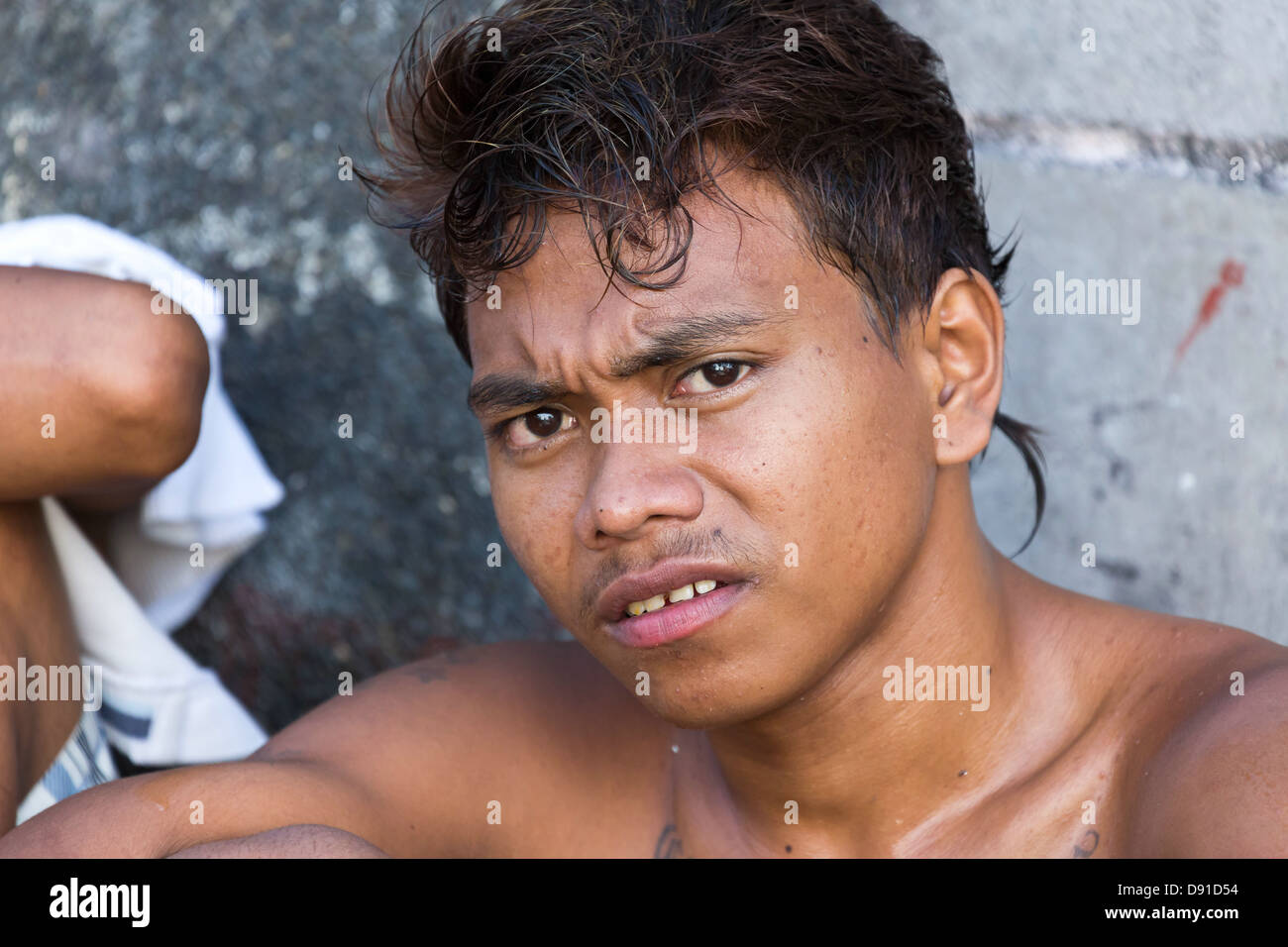 Portrait d'un homme à Manille, Philippines Banque D'Images