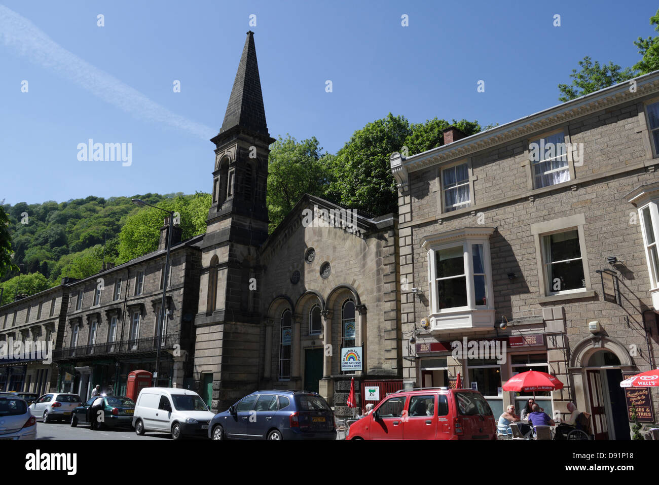 Matlock Bath dans le Derbyshire Angleterre Royaume-Uni jour ensoleillé North Parade conservation Area Inland Resort Spa attraction touristique Banque D'Images