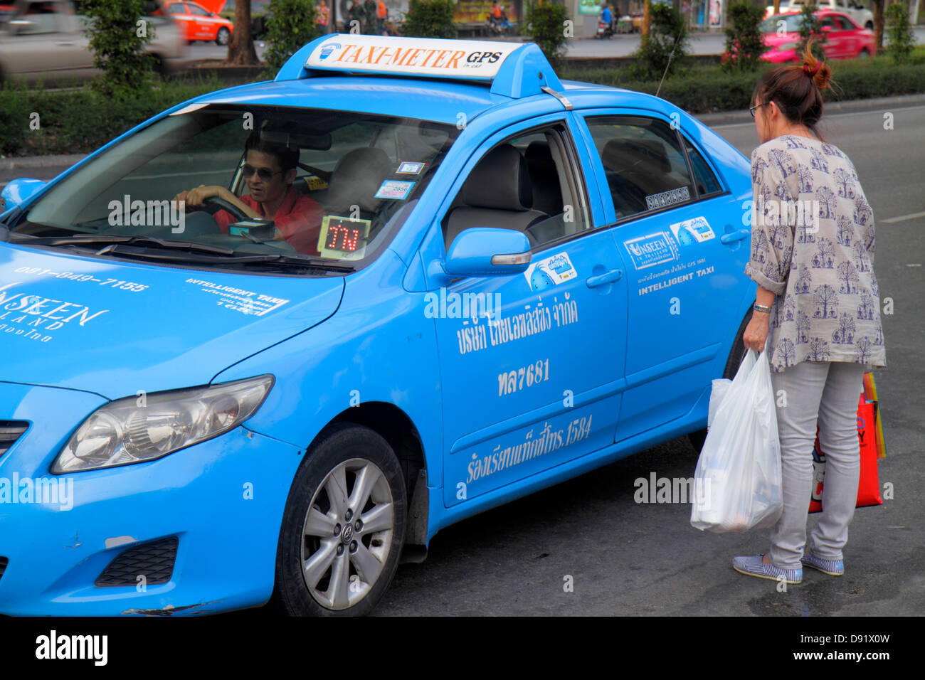 Bangkok Thaïlande,Thai,Chatuchak,Phaholyothin Road,Asian Asians ethniquement immigrants minorités,adultes femme femme femme femme femme dame,taxi,ca Banque D'Images