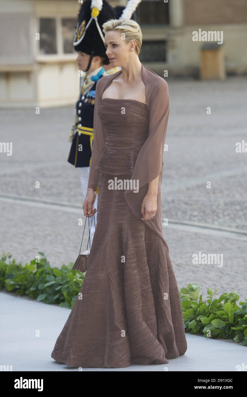 Stockholm, l'Espagne. 8 juin, 2013. Charlene de Monaco assister au mariage de la Princesse Madeleine de Suède et Christopher O'Neill hébergé par le Roi Carl Gustaf XIV et de la reine Silvia au palais royal le 8 juin 2013 à Stockholm, Suède. (Crédit Image : Crédit : Jack Abuin/ZUMAPRESS.com/Alamy Live News) Banque D'Images