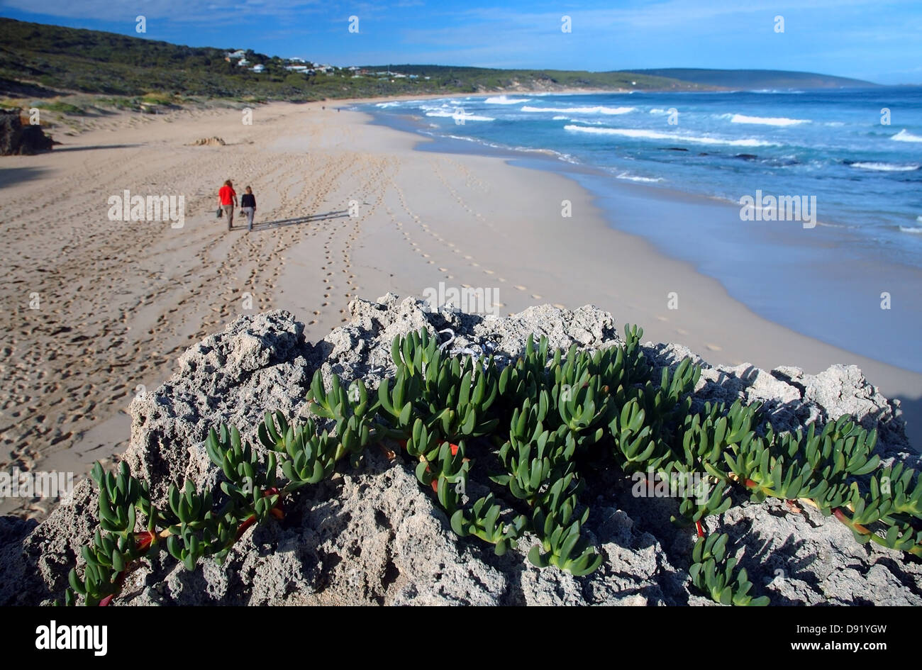 Plage et village de Yallingup, région de Margaret River, Australie de l'Ouest Banque D'Images