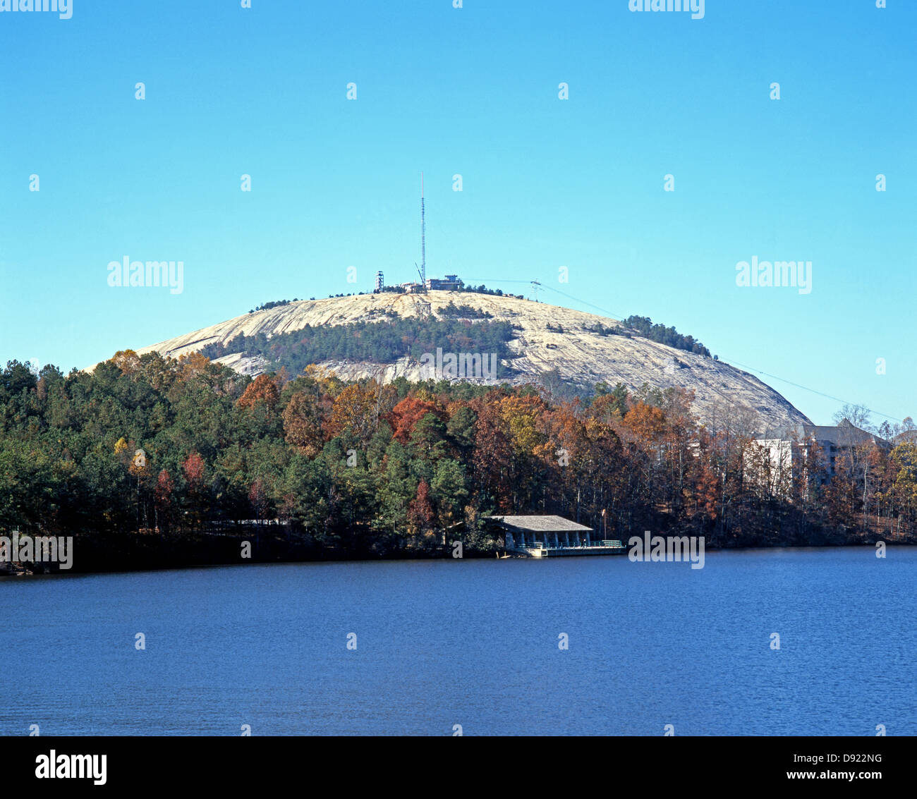 Stone Mountain et le lac, Atlanta, Georgia, USA. Banque D'Images