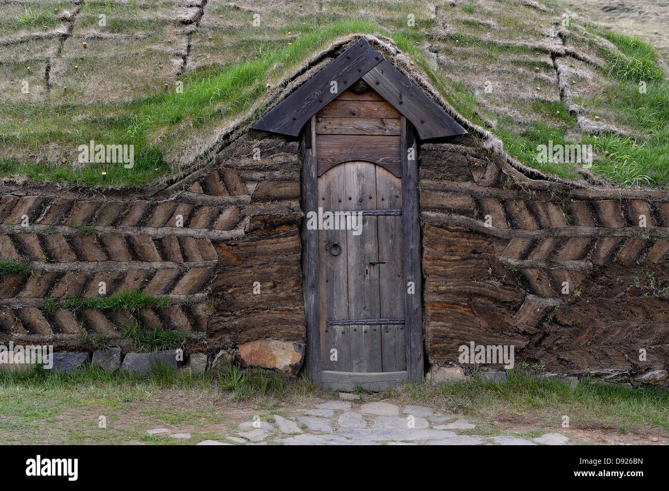 Maison longue, Eiríksstaðir, à l'ouest de l'Islande, Islande Banque D'Images