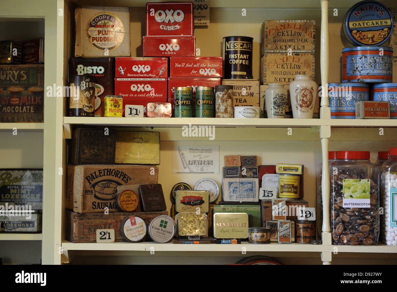 Ancien magasin d'alimentation, Highland Folk Museum, Newtonmore, Ecosse, Grande-Bretagne Banque D'Images