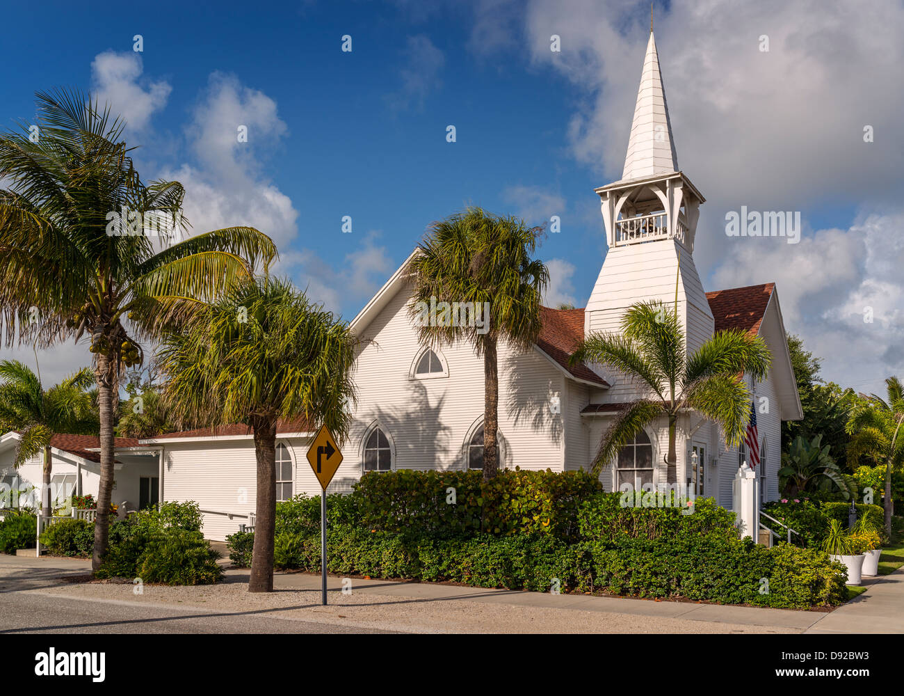 First Baptist Church, Boca Grande, la Floride est la plus ancienne église de Gasparilla Island Banque D'Images