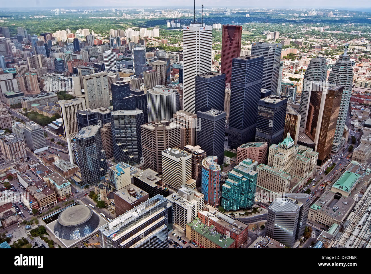 Vue aérienne du centre-ville de Toronto Banque D'Images